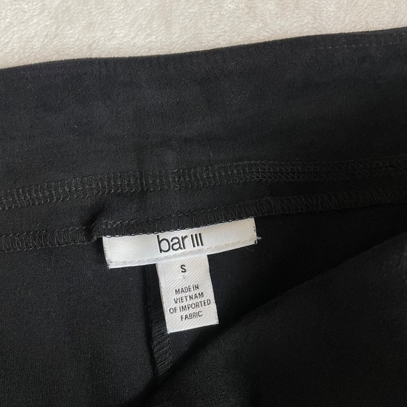 NWOT - BAR III FAUX LEATHER PATCH, FAUX SUEDE MIXED MEDIA LEGGINGS, BLACK SIZE S - Picture 2 of 5